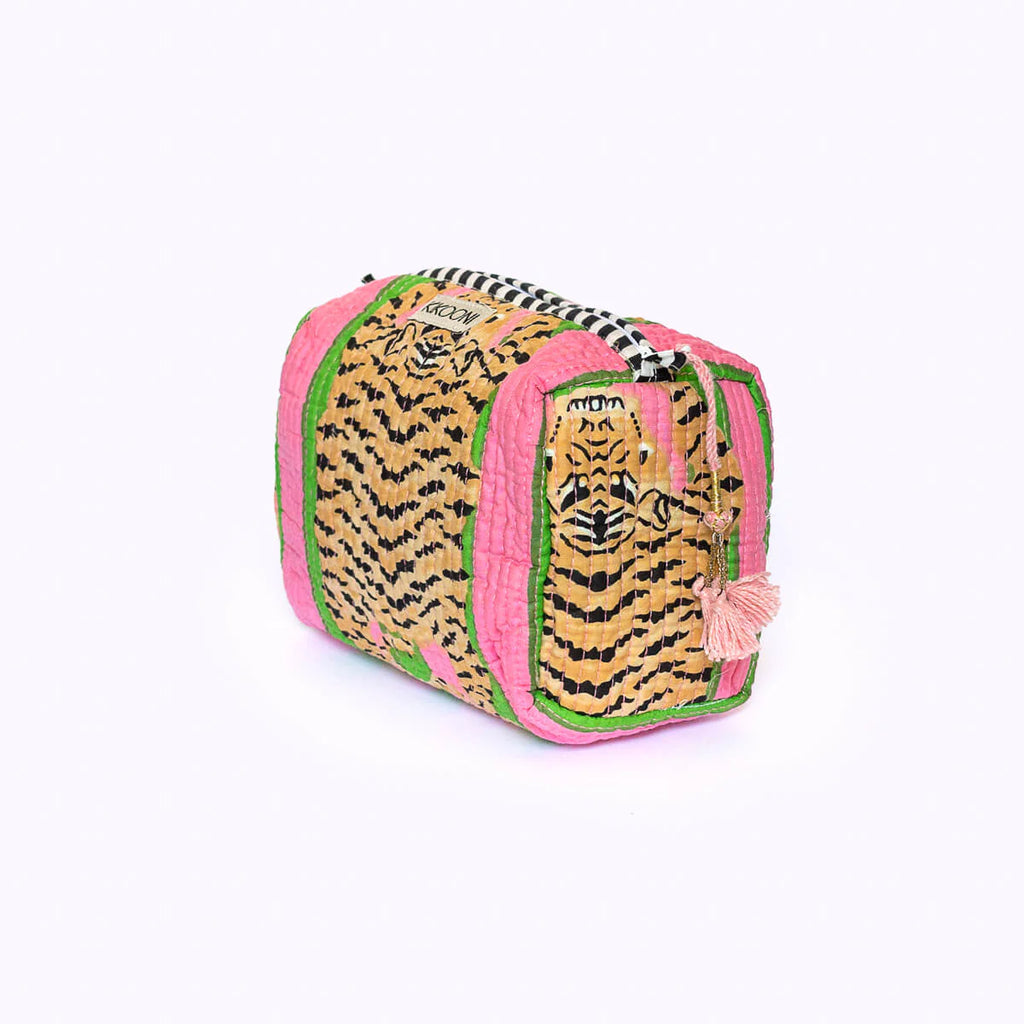 Handgemachte kleine Kosmetiktasche „Poppy Tiger Candy"