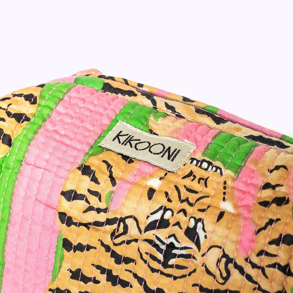 Handgemachte kleine Kosmetiktasche „Poppy Tiger Candy"