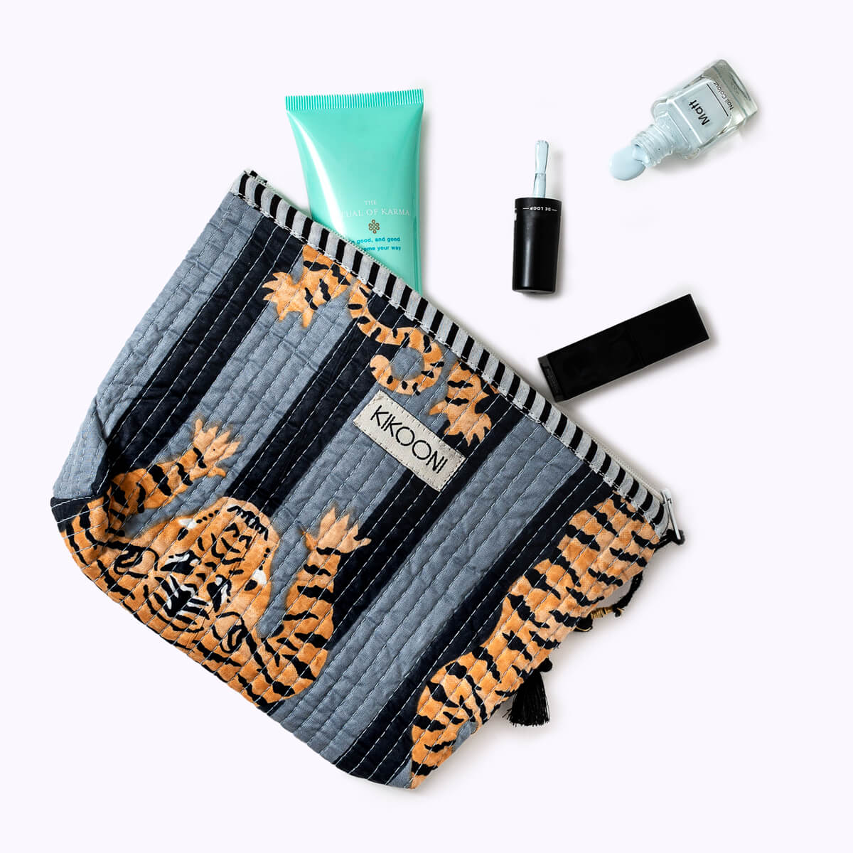 Handgemachte Mini-Tasche „Poppy Tiger Black"