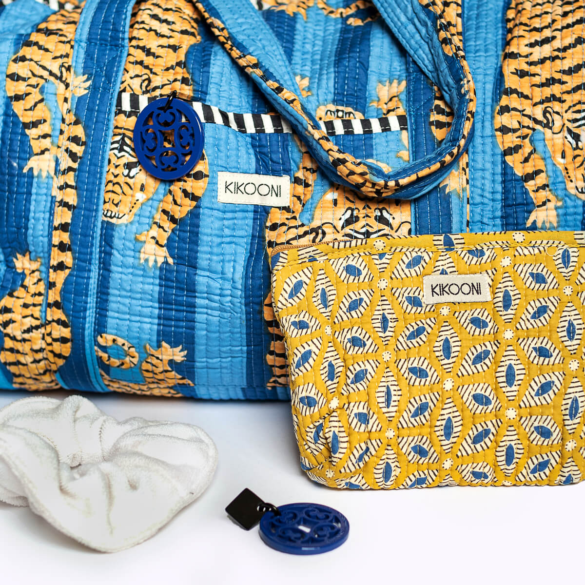 Handgemachte Baumwolltasche „Poppy Tiger Ocean"