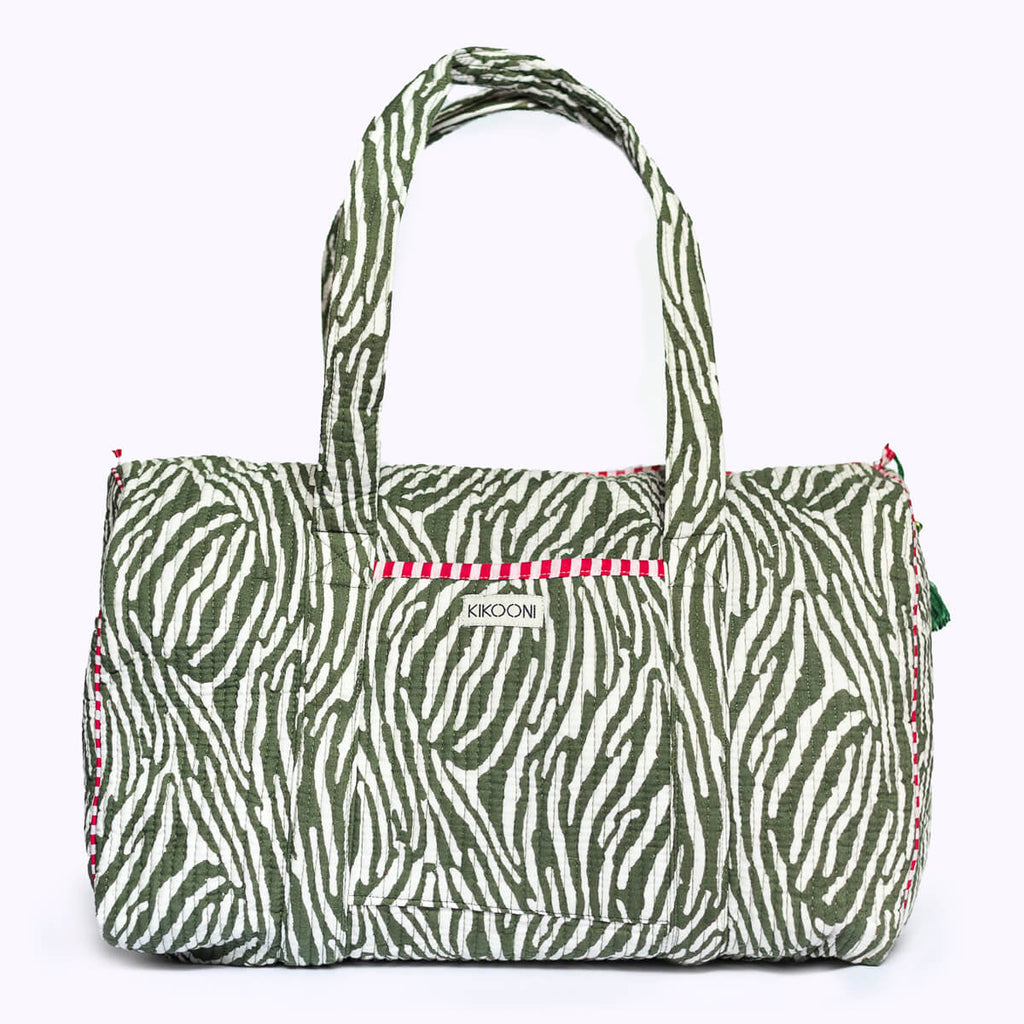 Kikooni handgemachte Baumwolltasche „Desert Zebra" gelb