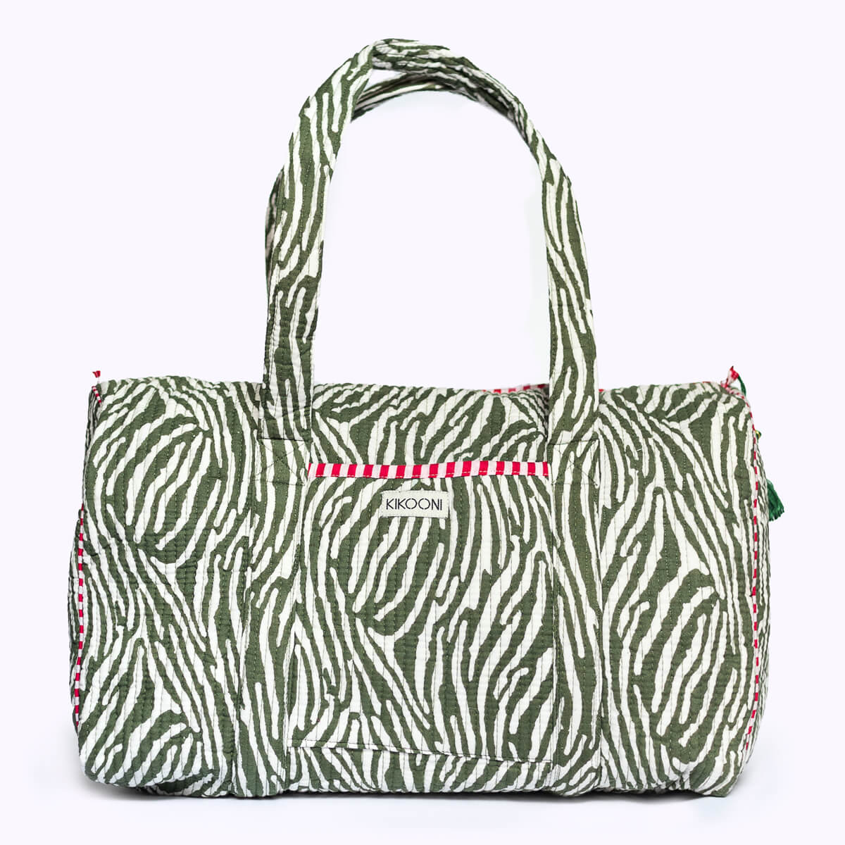 Kikooni handgemachte Baumwolltasche „Desert Zebra" gelb