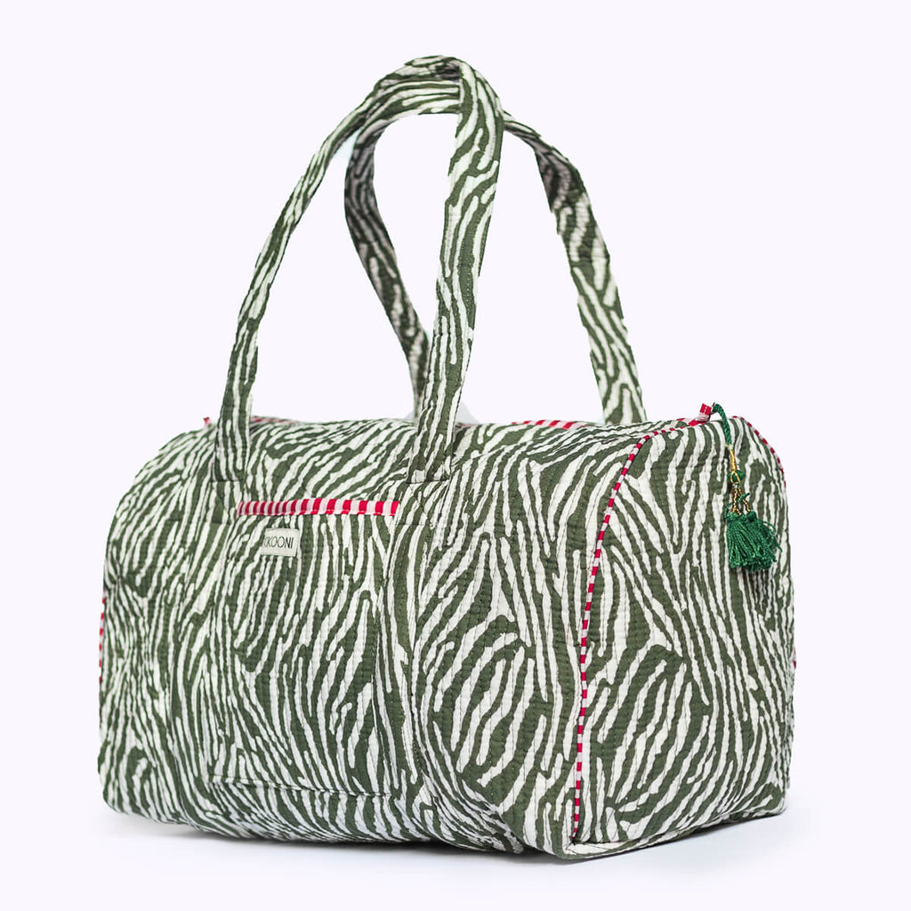 Kikooni handgemachte Baumwolltasche „Desert Zebra" gelb