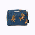 Kikooni handgemachte kleine Kosmetiktasche „Roy Darkblue"