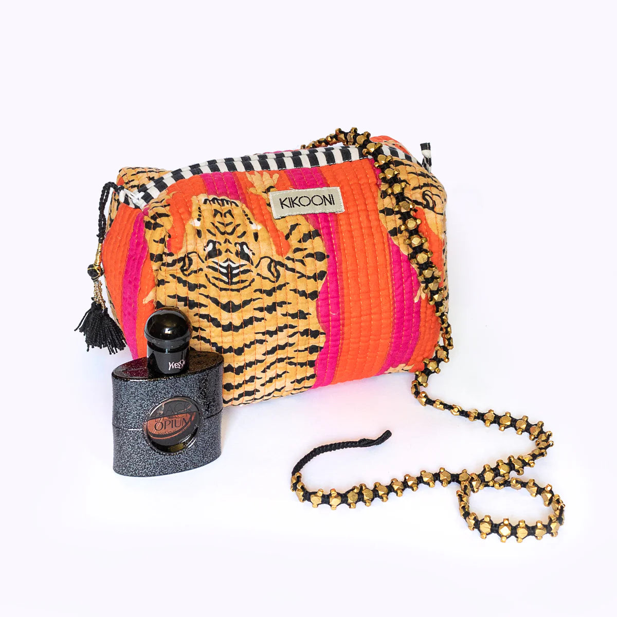Kikooni handgemachte kleine Kosmetiktasche „Poppy Tiger"