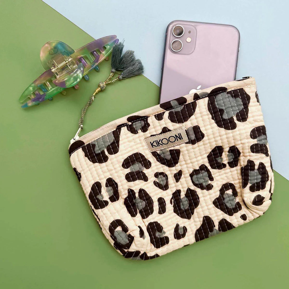 Handgemachte Mini-Tasche „Blue Leo"