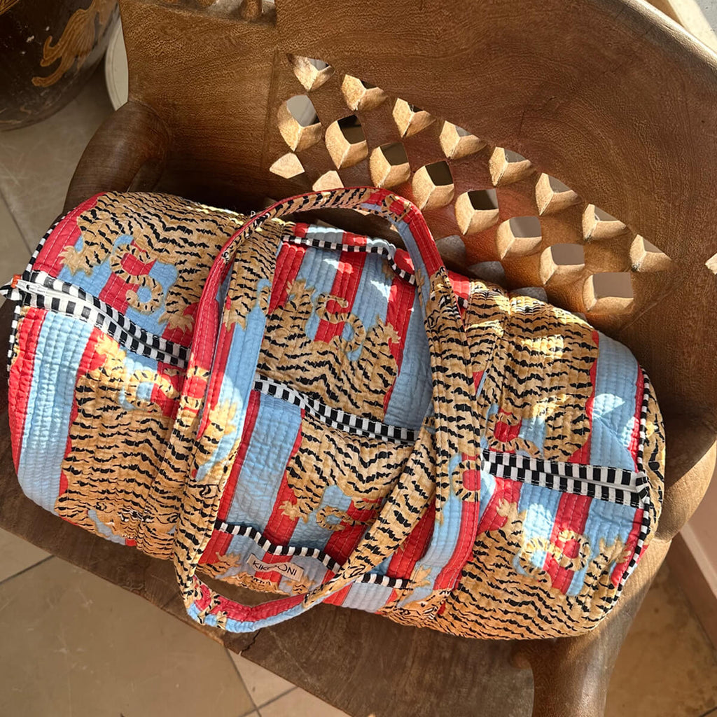 Handgemachte Baumwolltasche „Poppy Tiger Funky“