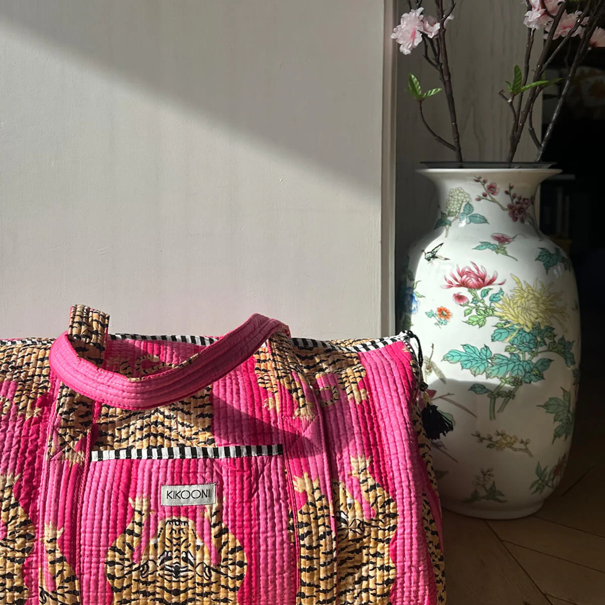 Handgemachte Baumwolltasche „Poppy Tiger Pink“