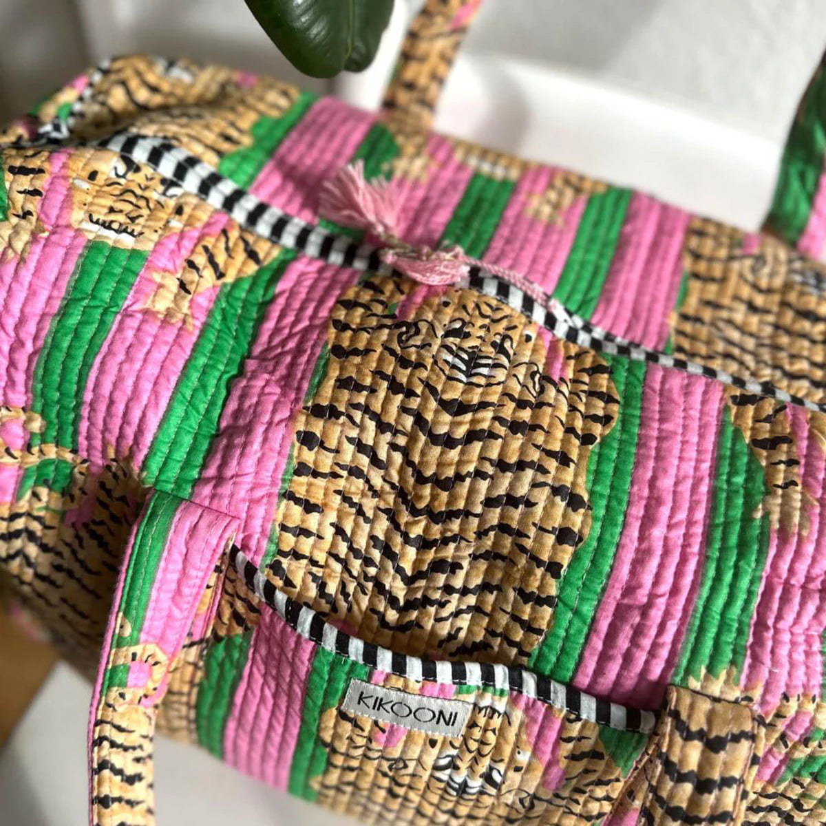Handgemachte Baumwolltasche „Poppy Tiger Candy"