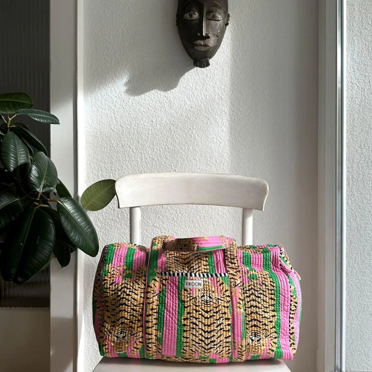 Handgemachte Baumwolltasche „Poppy Tiger Candy"