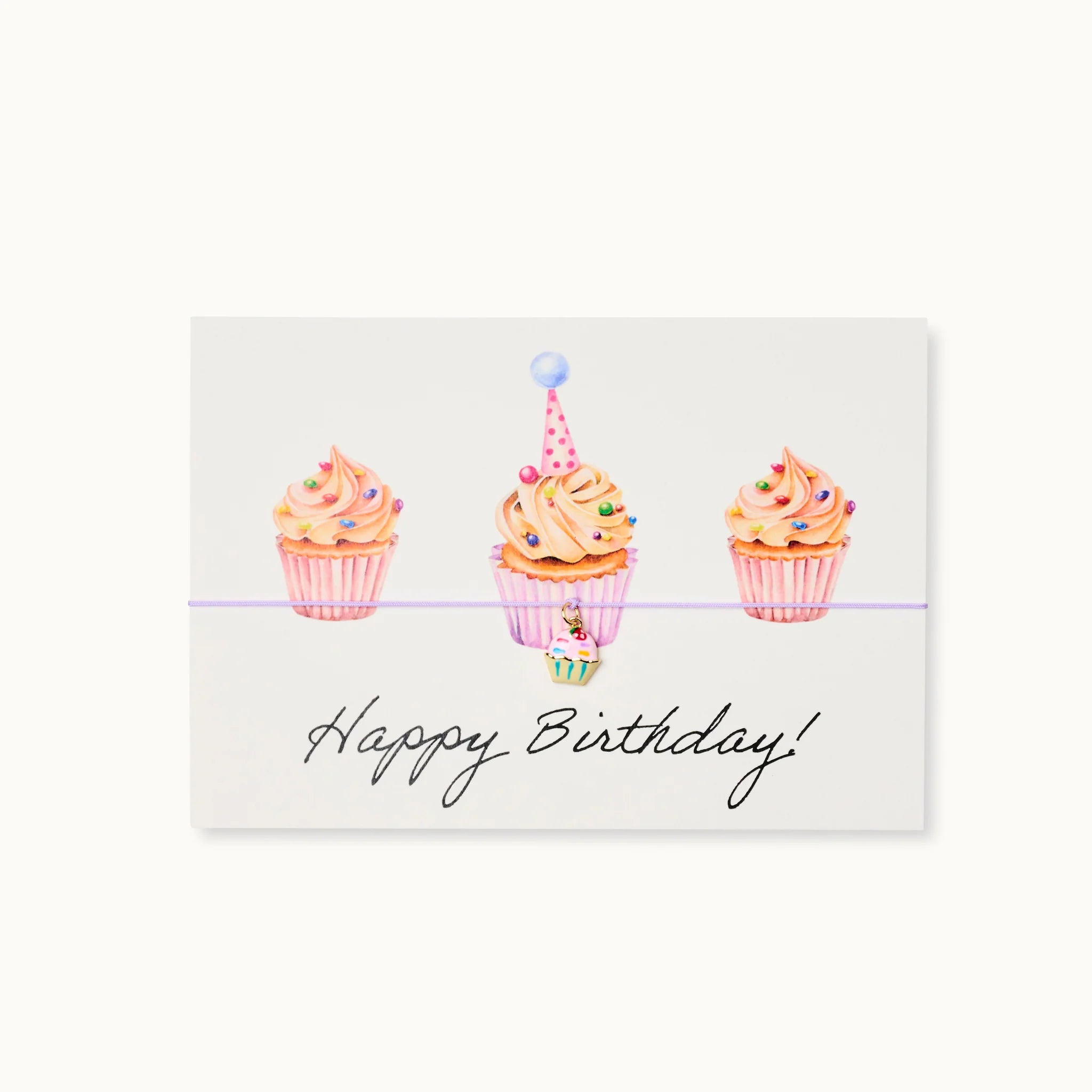 Grußkarte mit Armband - Happy Birthday Cupcake