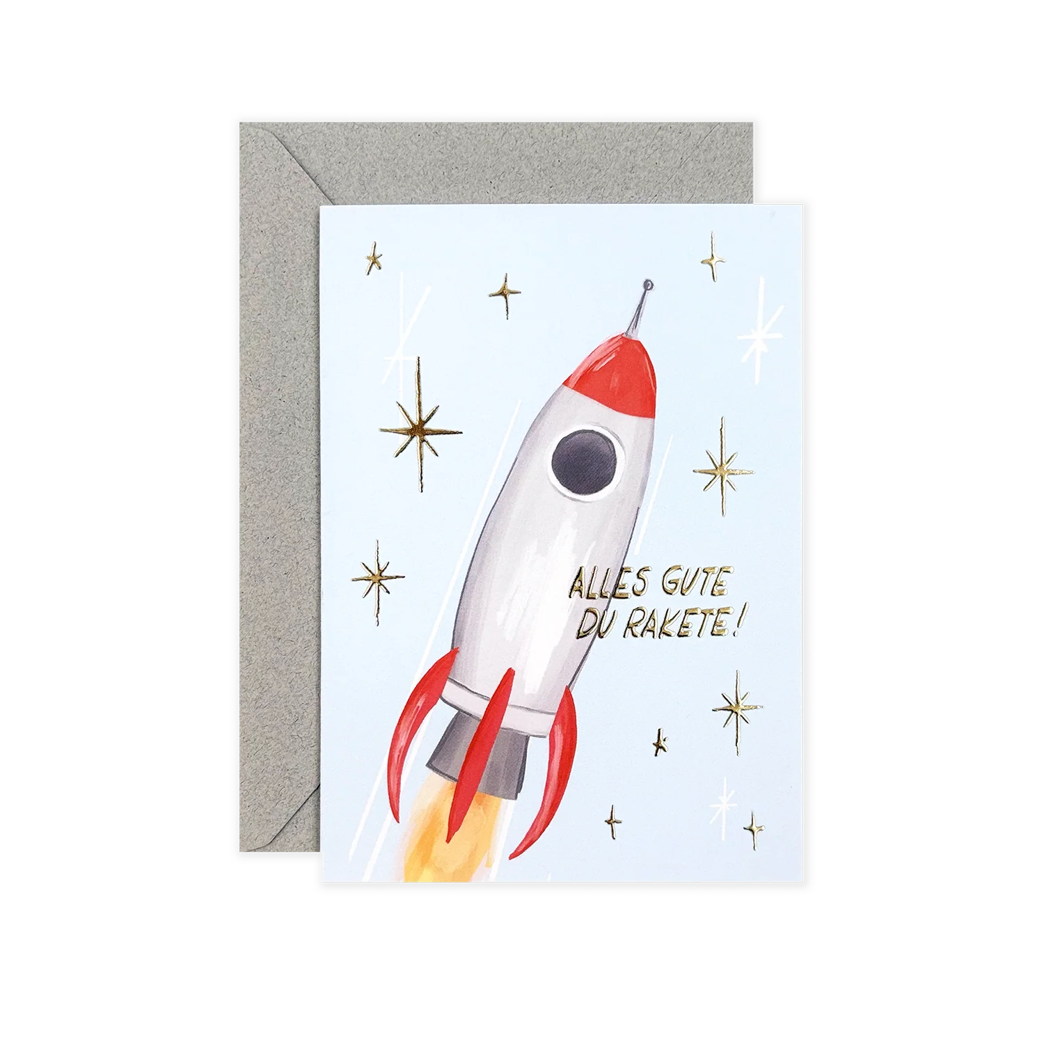 Poldi Papier Faltkarte mit Kuvert "Alles Gute Du Rakete" A6