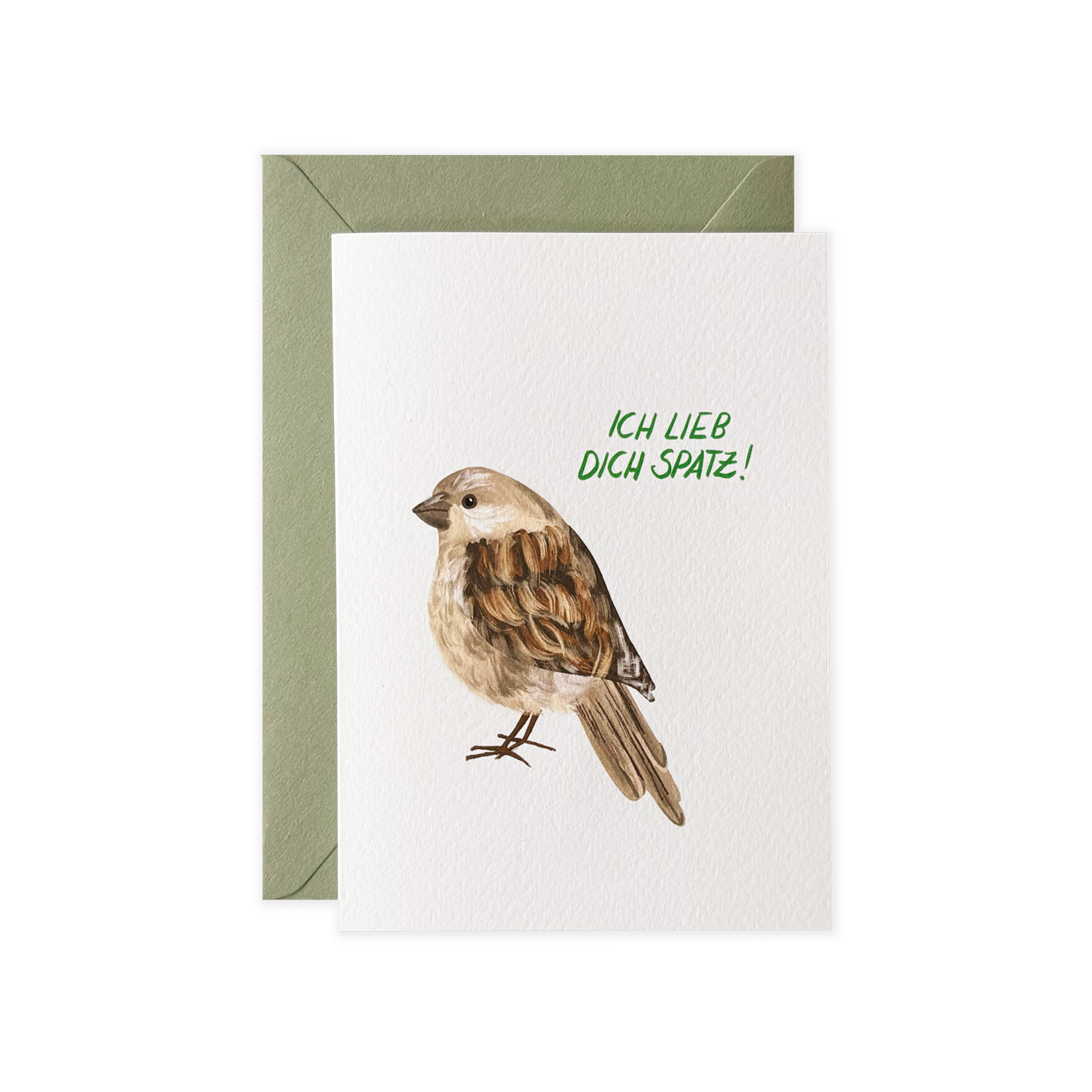 Poldi Papier Faltkarte mit Kuvert "Ich lieb Dich Spatz!" A6