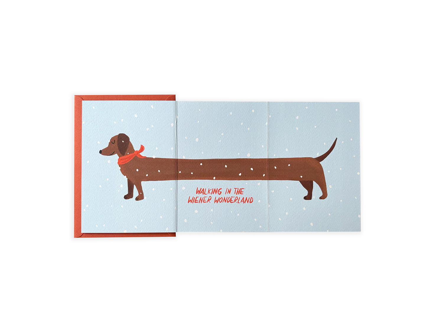 Poldi Papier Faltkarte mit Kuvert "Walking in the Wiener Wonderland" Zick-Zack-Karte
