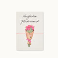 by Vivi Grußkarte mit Armband - Herzlichen Glückwunsch Blumenstrauß