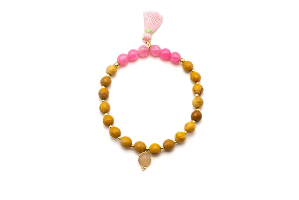 Armband Mala Single Pink Ginger